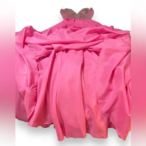 Vienna Prom Dress Pink with Silver Rhinestones Size 2