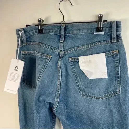 Boyish  Medium Wash The Quincy Split Cropped Straight Leg Jean