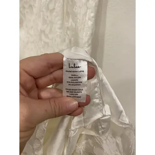 Lulus Dress Womens Medium White Lace Floral Mini Sheath YD3111A Bridal Party NWT