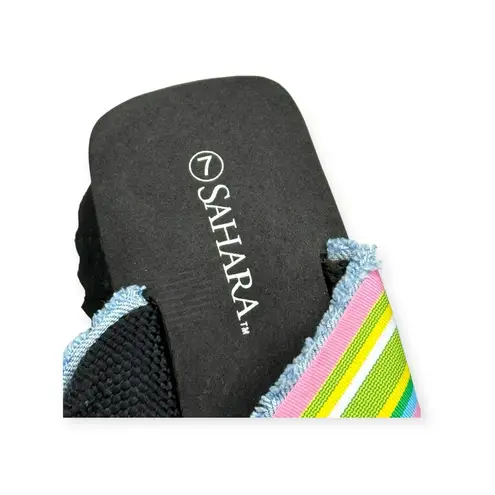 Handmade: new SOTM ❤︎︎ Striped Heart Crystal Embellished Platform Sandals ❤︎︎ 7M Black Size 7