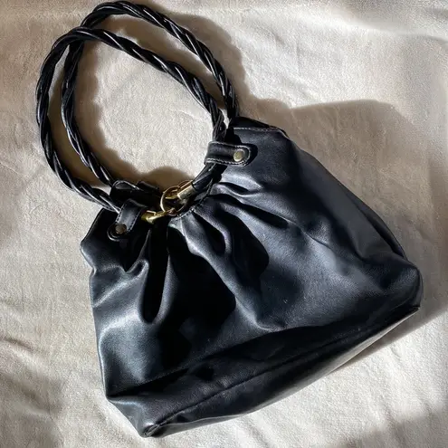 Relic Black Hobo Bag with Braided Handles Gold Hardware