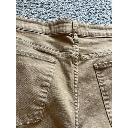 OAT Jeans Sz 31 High Rise Wide Leg Crop Pants Light Brown/Khaki Workwear Casual