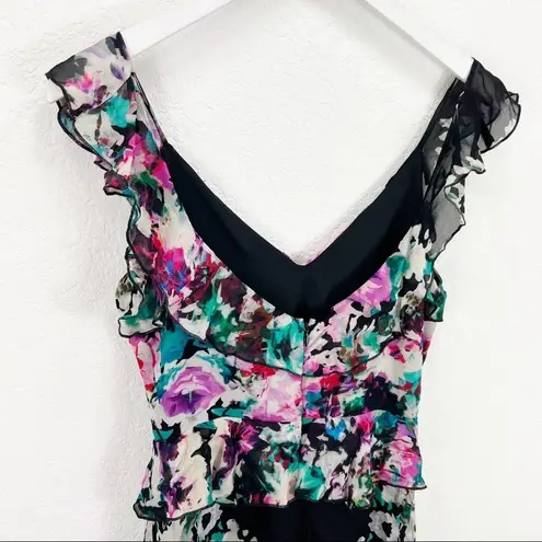 Karina Grimaldi Andrea Dress Florist Dream Floral Black Ruffle Revolve Small S