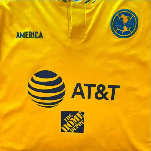 yellow america soccer / fútbol short sleeve jersey t shirt