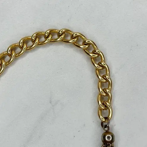 Gold Tone Tassel Charm Metal Chain Link Belt Y2K Festival Small/Medium (S/M) ✨