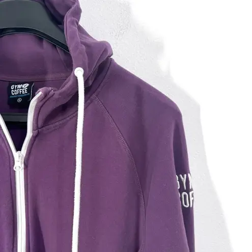GYM + COFFEE Chill Zip Hoodie Womens XL Purple Long Sleeves Super Soft Casual