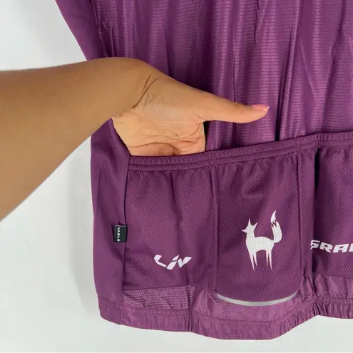 Varlo Short Sleeve Cycling Jersey Lightweight Stretch Performance Full Zip Front Purple