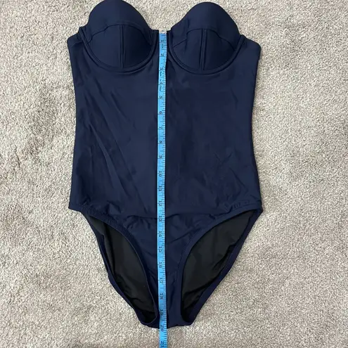 J.Crew New  Size 2 Navy Blue Short Torso Underwire One Piece Swim Suit