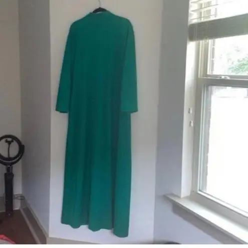 Vintage green shadow line Maxi zip up loungewear robe dressing gown Size M