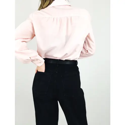 Vintage Sheer Pleated Blouse in Light Pink | Size L Size L