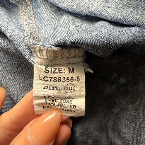 Vintage Acid Wash Denim Dress Sleeveless Button Down‎ 90s Medium Blue