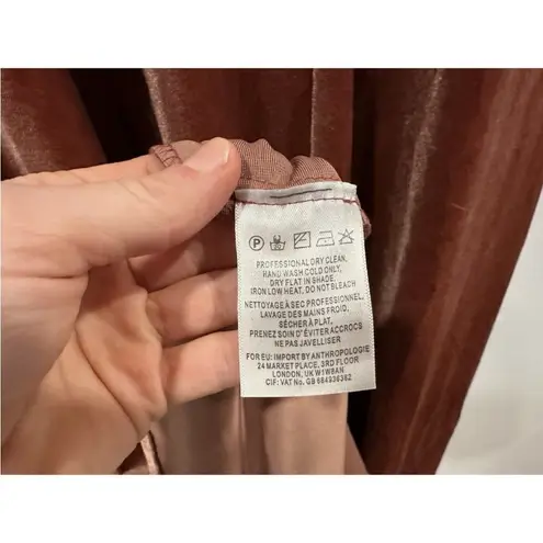 Jenny Yoo Ellis Velvet Flutter Short Sleeve English Dusty Rose Dress Sz. 10