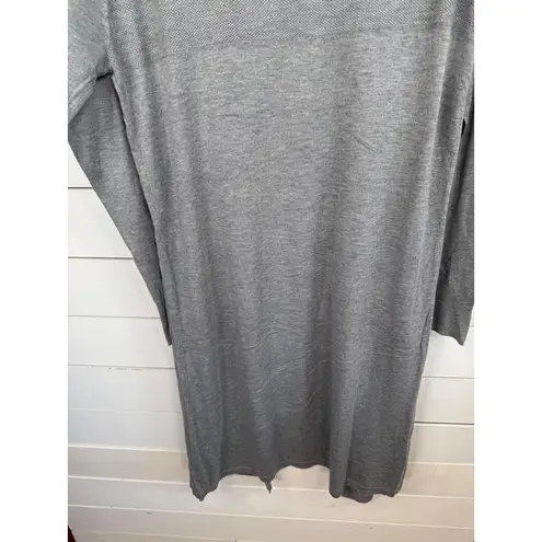 CHELSEA & THEODORE Cardigan Duster Sz L Mist Grey Heather Open Front Long Sleeve Gray Size L