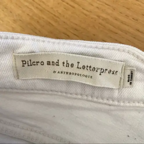 Pilcro and the Letterpress Anthropologie - Pilcro High Rise Slim Jeans White