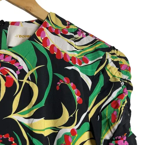 La DoubleJ Tinder Multicolor Floral Print Long Sleeve Midi Dress Size Black Size XS