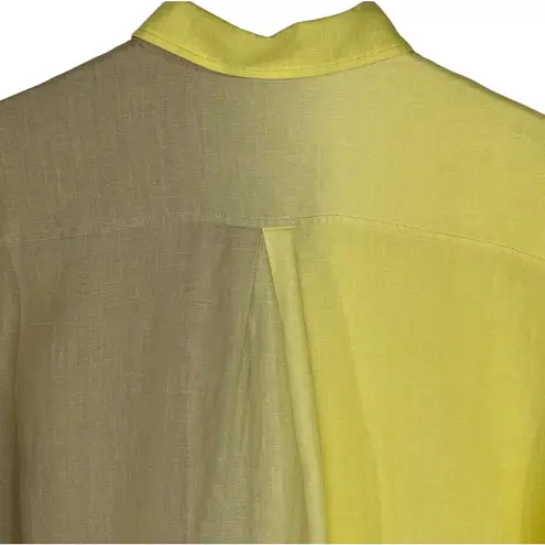 ESCADA SPORT Women’s Linen Two Toned Oversized Short Sleeve Blouse Tan Size 10