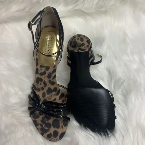 Guess  Leopard Print and Patent Leather Strappy Heels BIN 12