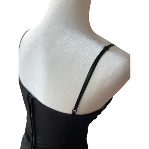 Emerald Sundae  Black Mesh Trim Corset Gown Women's Size M 59.5”L High Side Slit