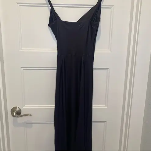 Chiara Boni La Petite Robe Black Marghetta Ruched Maxi Dress Gown Size US 2 NWT