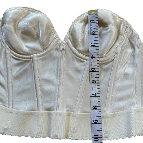 Vintage Adonna Bustier 34B Cream Underwire Longline Bra JCPenny 80s Pinup Corset Size undefined