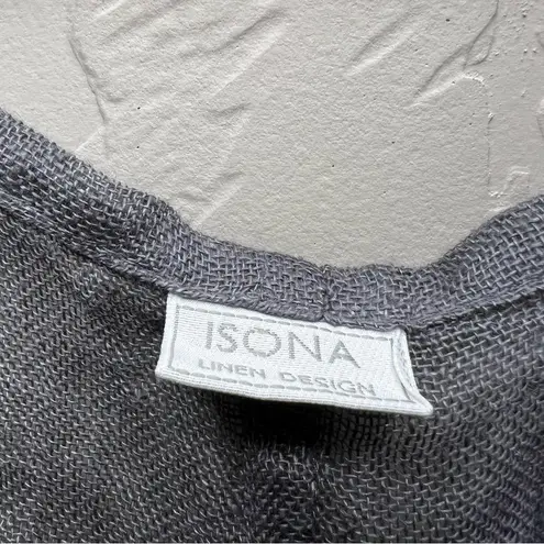 Isona Linen Designs Gray Gauze Pinafore Apron Lagenlook Asymmetrical Smock Dress Size undefined