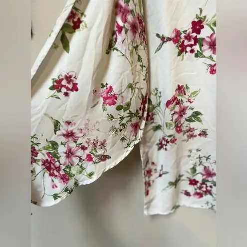 Joy California Pink Floral Sheer Kimono Cardigan Medium