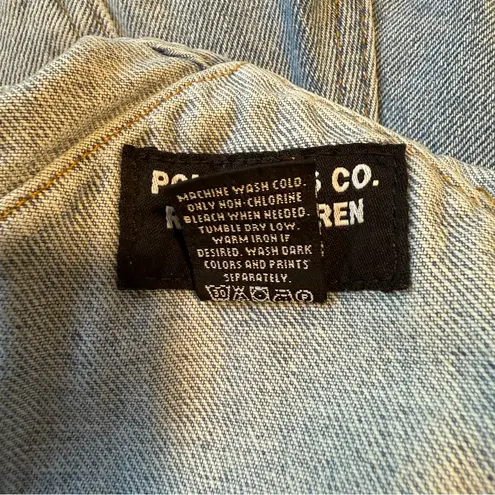 Like New Vintage Polo Jeans Co Ralph Lauren Overall Shorts Blue