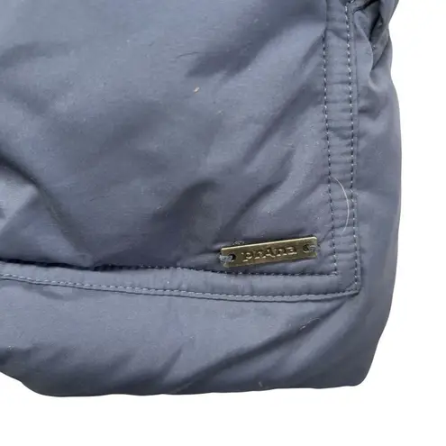 prAna Women's Evelina Hooded Down Puffer Quilted Zip & Toggle Blue Vest Size XL