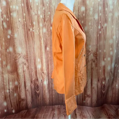 Denim & Co  Orange Stretch Denim Blazer