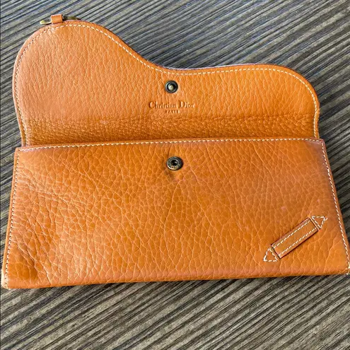 Christian Dior Dior Saddle Wallet Calfskin Leather