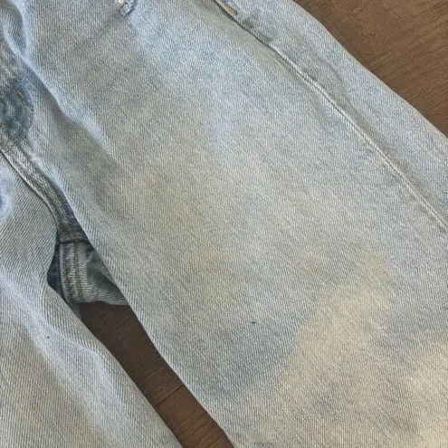 American Eagle  wide leg distressed raw hem jeans