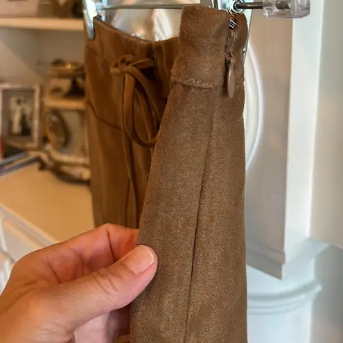 Hollister  Faux Suede Skirt Mini Warm Tan Womens 3 Lace Up Rodeo Wedtern