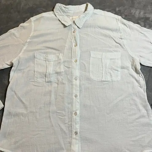 Andrea Jovine AJ Cotton Button Up Shirt Size Large Lightweight Breathable Pastel