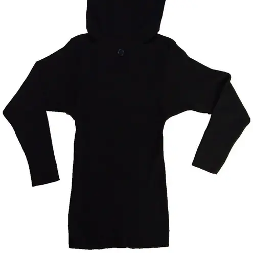 Saint Laurent Vintage Lambswool Roll Tab Turtle Neck Black Sweater sz 40