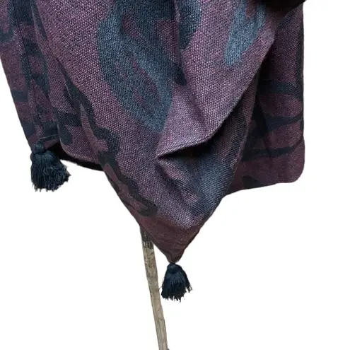 Cleobella Sevigny Capelet Maroon & Black Floral Poncho Wrap One Size