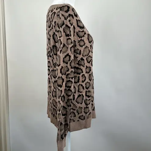 Rachel Hollis Ltd. Women's Pullover Leopard Sweater Top Brown Size XS