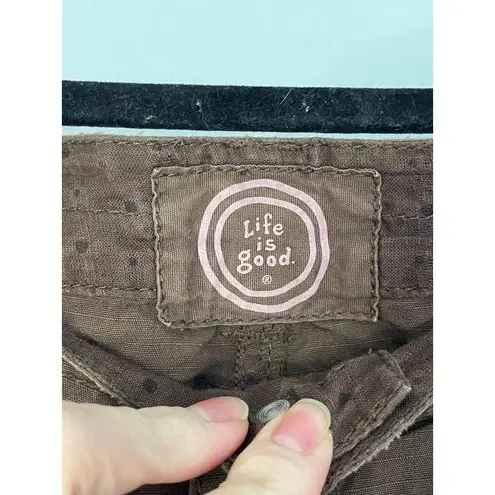 Life is Good  Womens Brown Cargo Cropped Pants Size 6