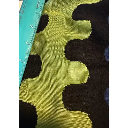 Missoni Knit Zigzag Pattern Sleeveless Halter Dress Black Multi 2 Y2K boho retro