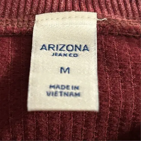 Arizona Women's Red Ribbed Long Sleeve Cropped Top Size M
