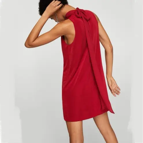 Mango NWT  Red Clari Sleeveless Tie Back Dress Size 4