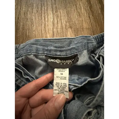 Y2K Vintage Sag Harbor Lightweight Cropped Jean Pants Women’s Size 14 Blue