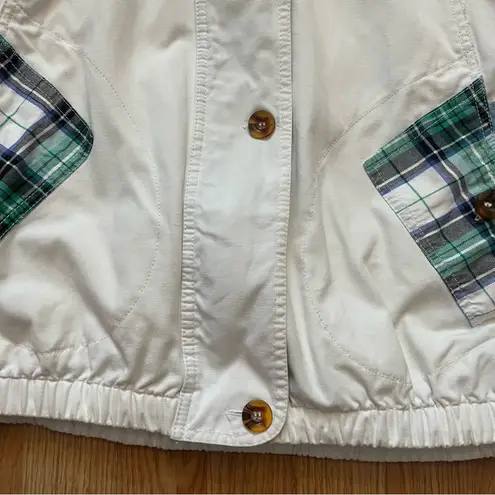 PAO‎ Originals Vintage 80s Retro Plaid Bomber Jacket Oversized Women’s Size XL White