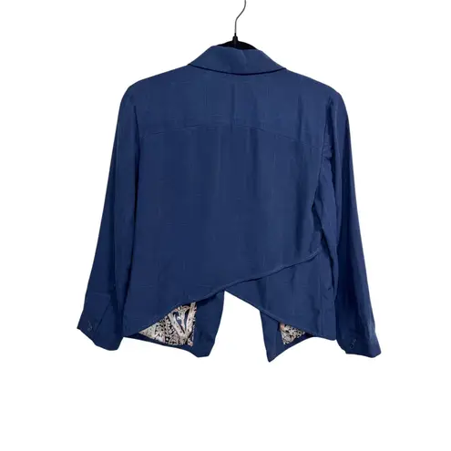 Cartonnier Women's Navy Blue Blazer Size 4 Lyocell Lined Career Work Jacket