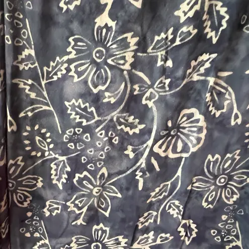 Soft Surroundings Navy Floral Print Cold Shoulder Maxi Dress