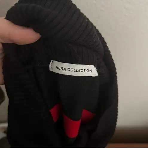 Hera Collection Striped Cowl Neck Sweater Dress Size: S