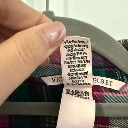 Victoria's Secret Victoria’s Secret Pink and Green Plaid Pajama Set Small