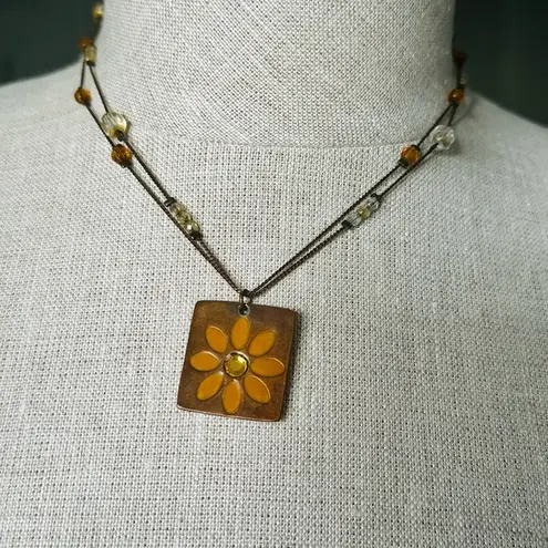 Cookie Lee Vintage  Copper Tone Necklace with Daisy Embellishment 90's