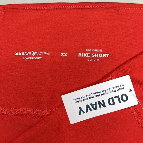 Old Navy  Active NWT Size 3X Red PowerSoft Go-Dry High-Rise 6” Inseam Bike Shorts - Image 3
