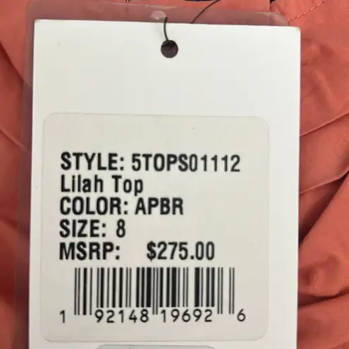 ALC Frank A.L.C. Lilah Cotton Sweetheart Top in Apricot Size 8 New w/Tag Retail $275