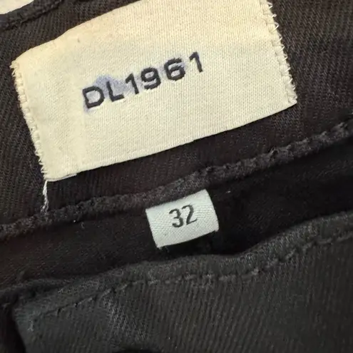 DL1961 NEW - WOMEN'S hepburn wide leg high rise jean in black coated cargo